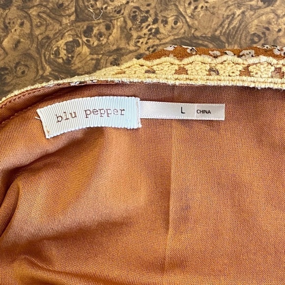 BLU PEPPER Dress Cottage Core, Semi Sheer Sz Large - Picture 5 of 7